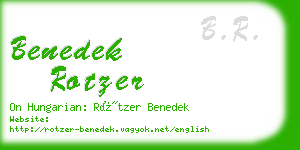 benedek rotzer business card